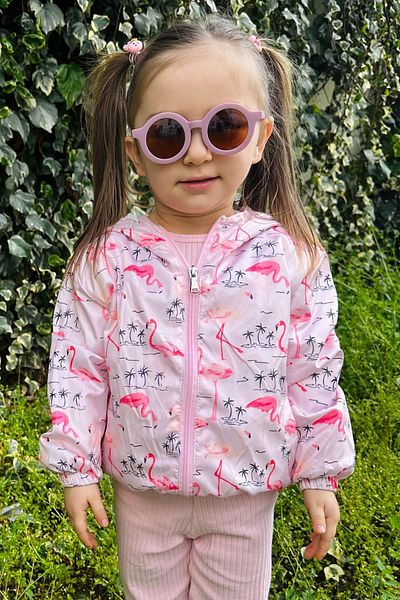 Breeze Girl's Raincoat Cute Flamingo Patterned 1-5 Years, Powder