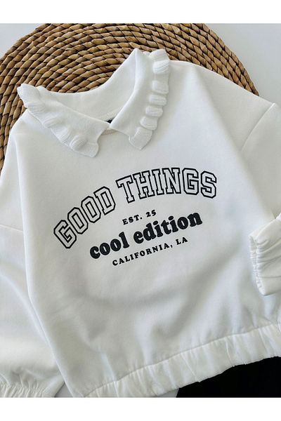 Minigimin Cicileri Good Things White-Black Girl's Set - My Mini's Flowers (4-10 Years)