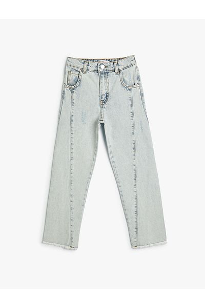 Koton Jeanshose aus Baumwolle mit weitem Bein, entspannter Schnitt – lockere Jeans