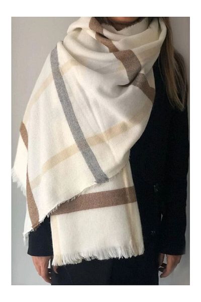 LadyColor Eșarfe-Wrap pentru femei în carouri de iarnă - Geantă din acril cu textura moale