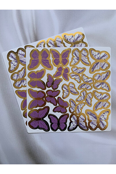 eylülün etiket fabrikası Συσκευασία πεταλούδας με φύλλα χρυσού / Στολίδι τούρ...