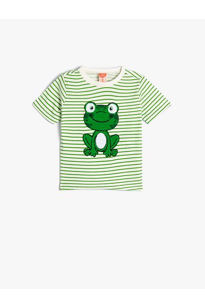 Koton Short Sleeve Crew Neck Frog Printed Cotton T-Shirt