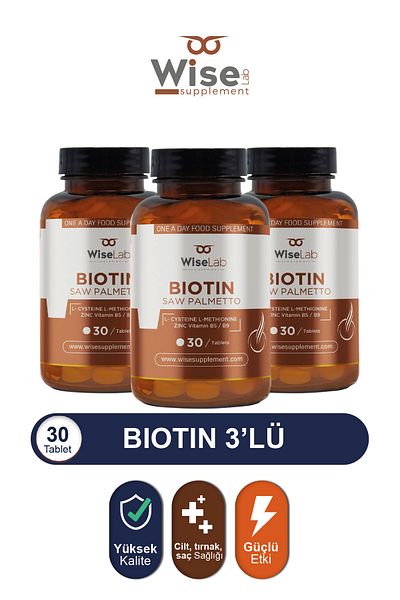 WiseLab Biotin 2500 Mcg 30 Tablet 3-Pack