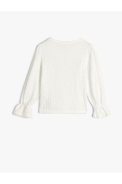 Koton T-Shirt mit langen Ärmeln, Rundhalsausschnitt, elastischen Bündchen