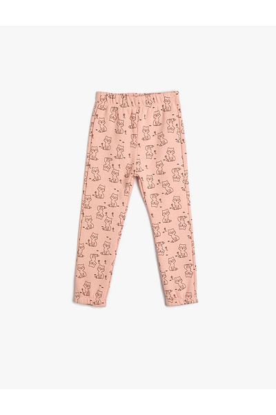 Koton Sweatpants with Cat Pattern and Elastic Waistband