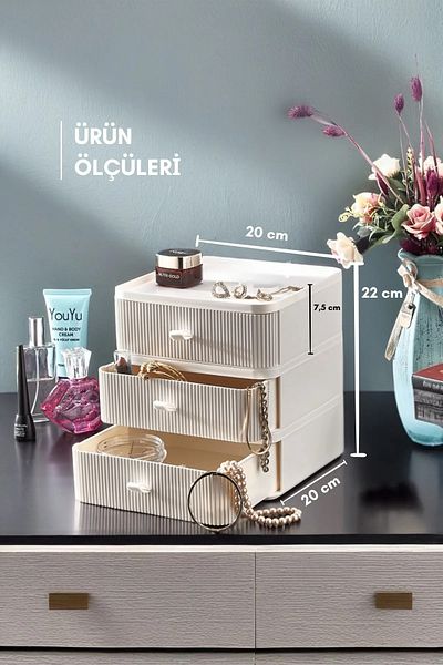 Lida 3-Tier Drawers Organizer - Multi-Purpose Practical Organizer - Suitable for Makeup and Jewelry