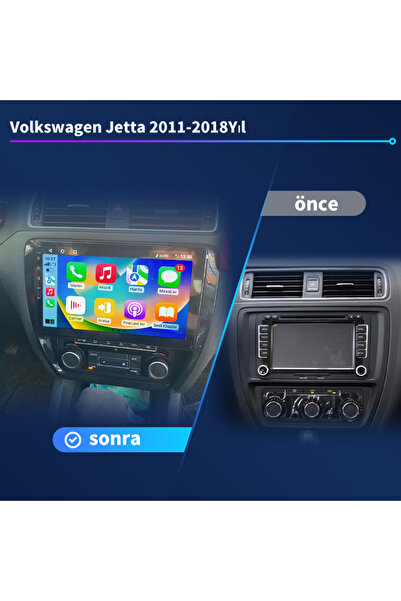 Volkswagen-jetta-2011-2018yıl Carplay/navigasyon/gps/geri Vites Arka Görünümü Ile/10 Inç/2 32gb