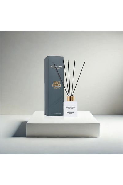 SCENTFUME Raumduft Mit Duftstäbchen, Diffuser, Amber, Moschus, Vanillenoten, 110 ml