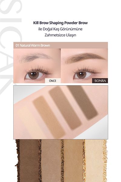 CLIO Warm Bottom Tone Eyebrow Shadow Palette Clio Kill Brow Shaping Powder Brow (01 Natural Warm Brown)