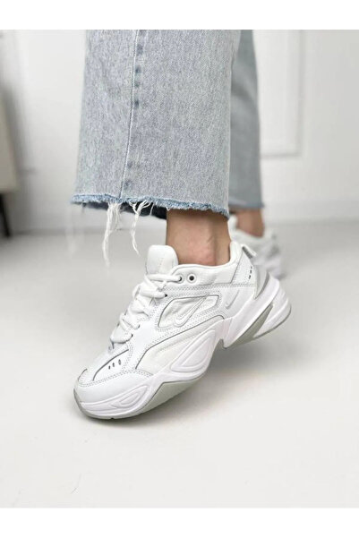 Nike M2k Tekno Leather Unisex Reflector Sneaker Hakiki Deri Beyaz Spor Ayakkabı