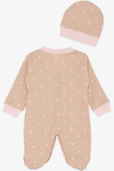 Breeze Baby Girl Booties Jumpsuit Colorful Star Pattern 0-3 Months-6 Months, Light Brown