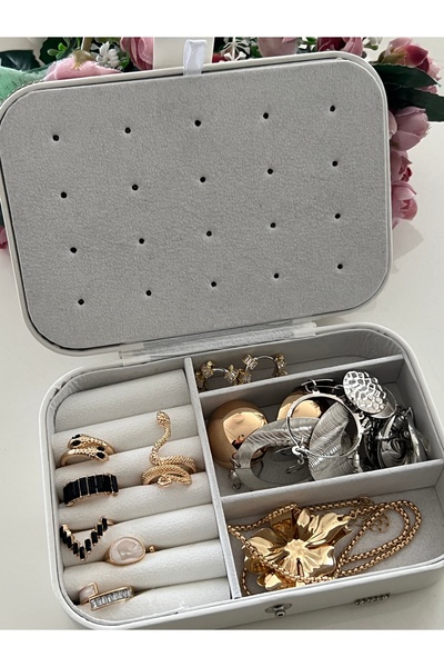 tones official White Large Size Leather Jewelry Box/Jewelry Case/Organizer/Jewelry Organizer