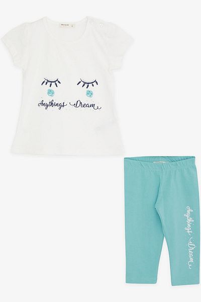 Breeze Girl's Capri Tights Set Dream Themed 1-4 Years, Ecru