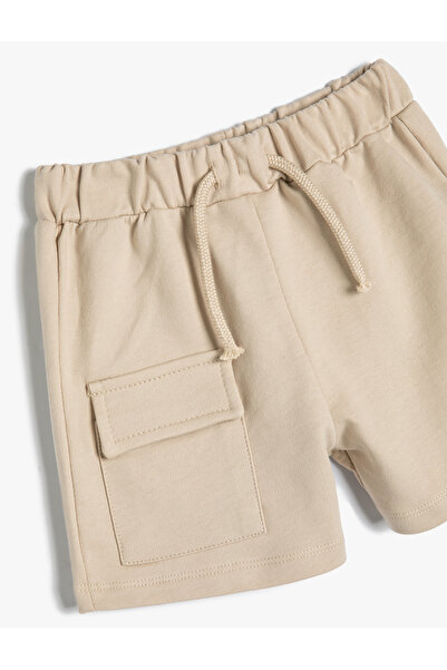 Koton Şort Beli Bağlamalı Kapaklı Cep Detaylı Pamuklu