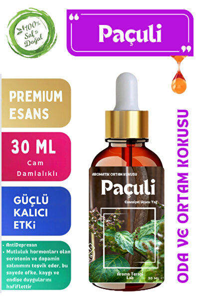 Aroma Terapi Lab Paçuli  Saf Esansiyel Yağ - Oda ve Ortam Kokusu - Aromatik Uçucu Yağ 30ML