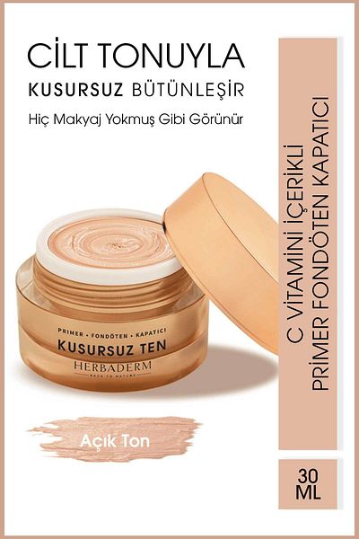 Herbaderm Primer Flawless Skin - Foundation and Concealer Light Tone