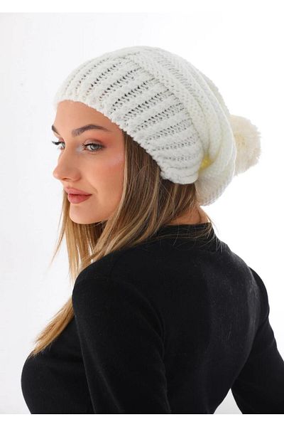 Wearflawless Women's Thick Knitted Pompom Beret