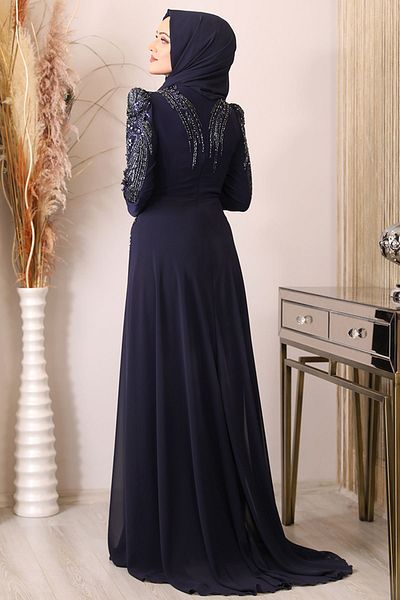Tesetturabiye Navy Blue Sun Jumpsuit - PIE1555