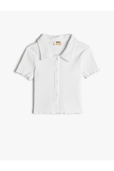 Koton Cotton Polo Neck Ribbed T-Shirt