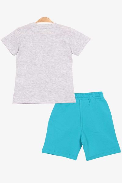 Breeze Boy's Shorts Suit Giraffe Printed 1-4 Years, Light Gray Melange