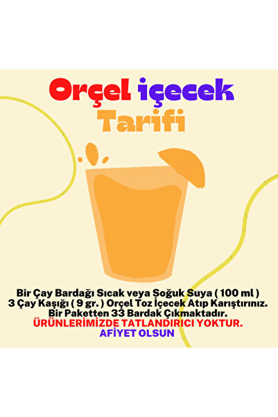 ORÇEL Portakal +Muzlu Süt +Karadut +Elma + Kivi +Limon +Kuşburnu Aromalı İçecek Tozu Oralet 7 Adet