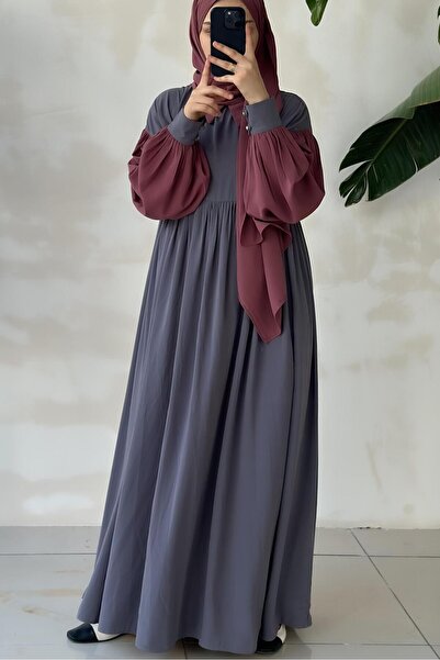 ANDE Hijabi Elbise- Gül kurusu