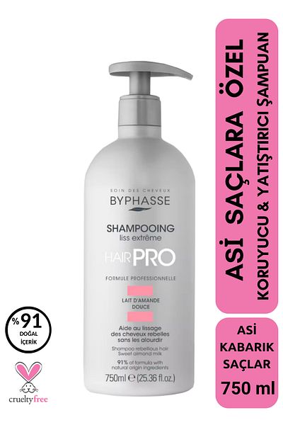 BYPHASSE Hair Pro Protective and Soothing Shampoo for Rebel Hair 750ml
