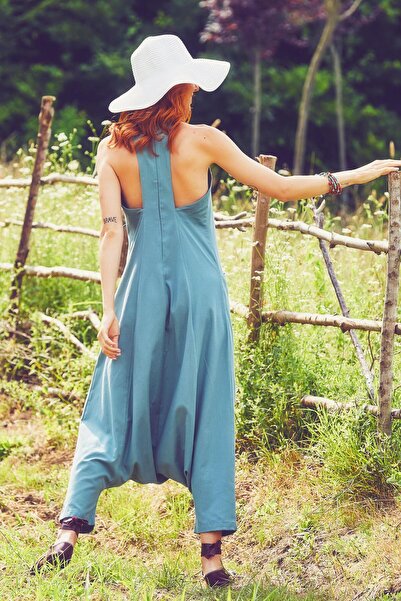 Los banditos Salopetă Shalwar pentru femei, decoltată, cu buzunar cu fermoar