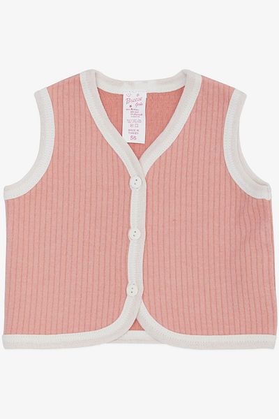 Breeze Baby Girl Vest Buttoned 0-9 Months, Dried Rose