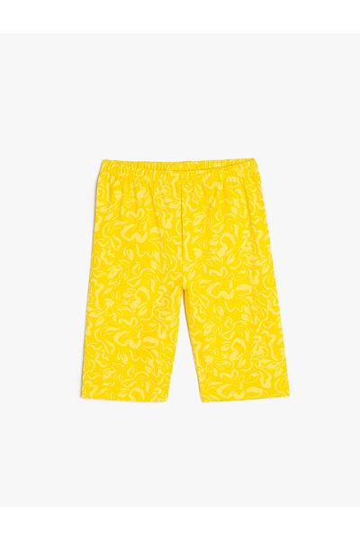 Koton Kurze Strumpfhose aus Baumwolle mit Batikmuster, elastischer Bund