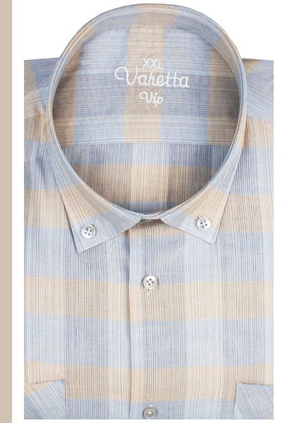 Varetta Ανδρικό μπλουζάκι μπεζ μπεζ μεγάλου μεγέθους με διπλή τσέπη με μακρύ μανίκι