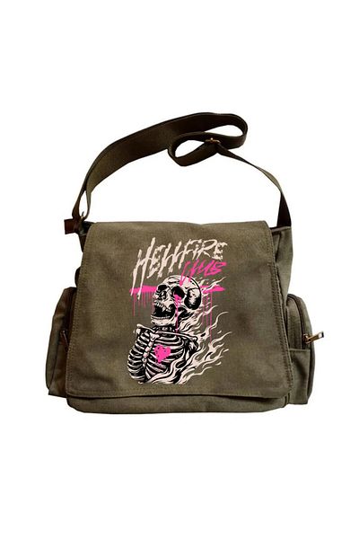 Touz Moda Hellfire Unisex Green Messenger Bag