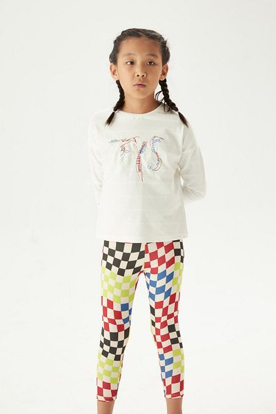 Tyess Bg Store Gemusterte Leggings für Mädchen 23fw0tj4218