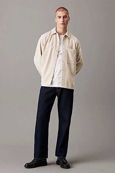 Calvin Klein Jeans Regular Fit Taş Düz Erkek Gömlek J30J326678PD7 CORDUROY OV...