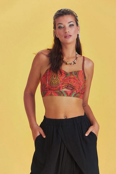 Los banditos Bralet din bumbac cu bretele subțiri modelate, cu decupaj în detaliu