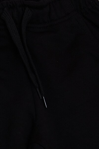 Breeze 1-4 Years Old Boy's Sweatpants - Black with Pockets, Elastic Waist and Lacing Accessories