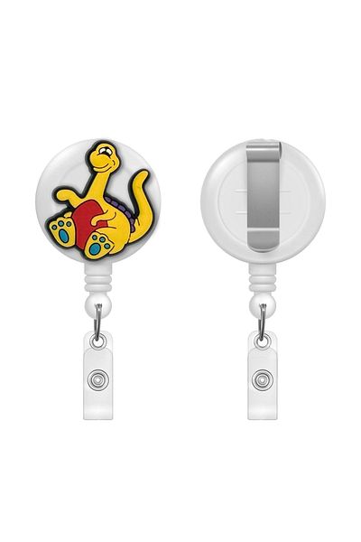 PABALAS Yellow Dinosaur Figured Yoyo Card Holder Collar Lanyard Holder