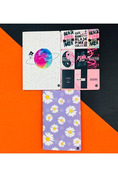 Gift Moda مجموعة من 3 دفاتر ملاحظات مخيطة، السلسلة: 3