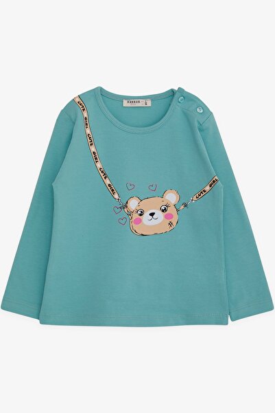 Breeze Girl's Long Sleeve T-Shirt Cute Moonshine Printed, Age 2-6, Mint Green