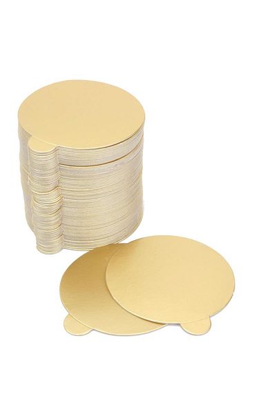 Pastaland Gold Colored Pie Wipes - Flat Edge, Thick Round 30 cm 10 Pieces