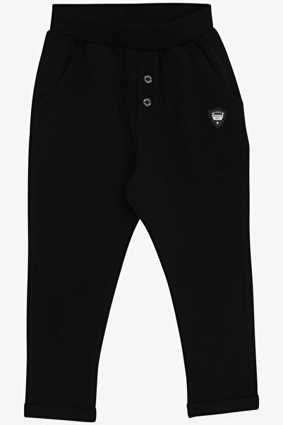 Breeze Erkek Bebek Eşofman Altı Armalı Basic 9 Ay-3 Yaş, Siyah