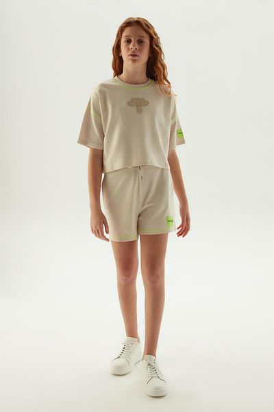 Tyess Bg Store Girl's Beige T-Shirt