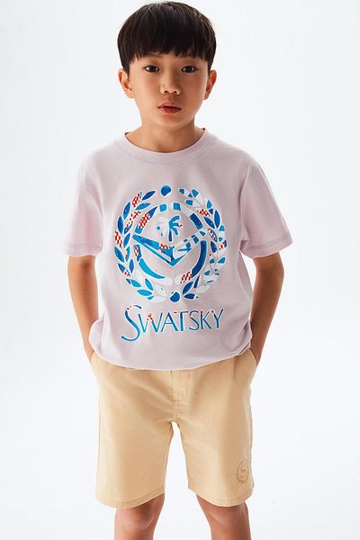 SWATSKY تيشيرت بي جي ستور للأولاد باللون الوردي 23ss0sw5531