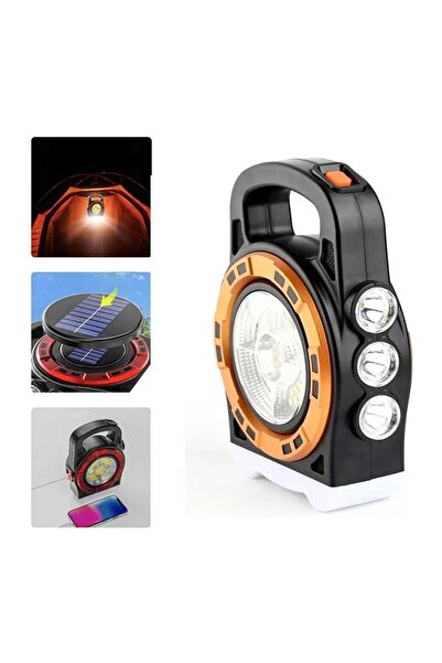 LUCKYHOMES Ledli 20 Watt 3 Kademeli Şarj Edilebilir USB Çıkışlı Solar Lamba P...