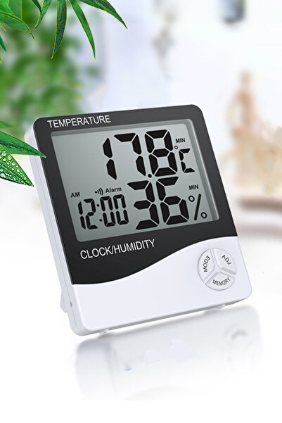 NOYİSKA Dijital Termometre Sıcaklık, Nem ve Saat Bir Arada Dijital Masa Saati...