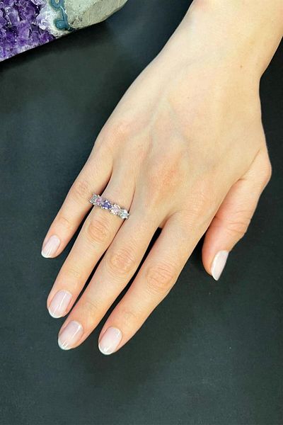 Sose Moda Silver Color Ring with Colorful Heart