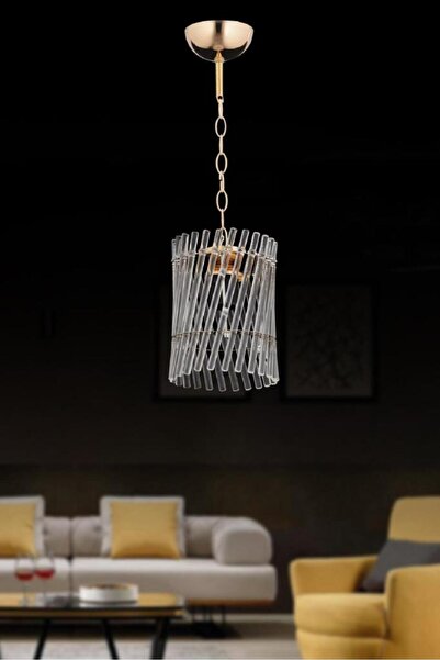 İstanbul Avize İstanbul Avize Sima Tekli Gold Kristal Taşlı Avize