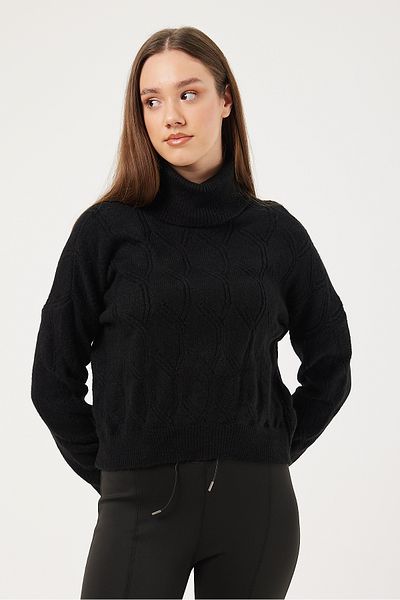 POODLE Pulover cu gât tricotat pentru femei