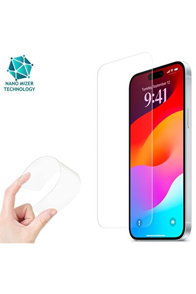 Evax [Nano Cam] iPhone 15 Plus Uyumlu Ultra İnce Darbe Korumalı Esnek Nano Mi...