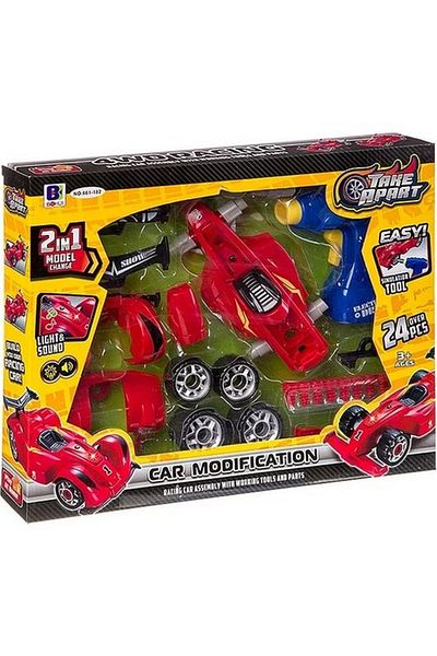 KdrElektronik Children's Drill Formula F1 Car Modified Set with Sound and Light Plug-In